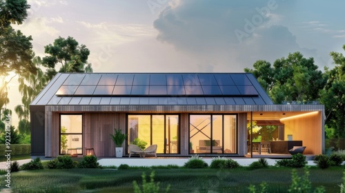 Wallpaper Mural 3d design of a smart eco house. Torontodigital.ca