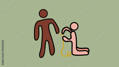 human sexism, flat color illustration