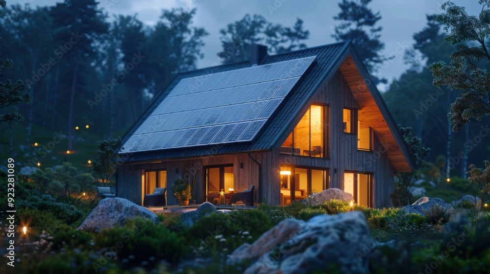 3d design of a smart eco house. 3d design of a smart eco house.