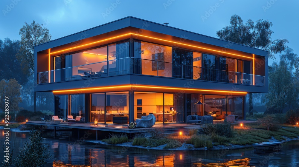 Fototapeta premium 3d design of a smart eco house.