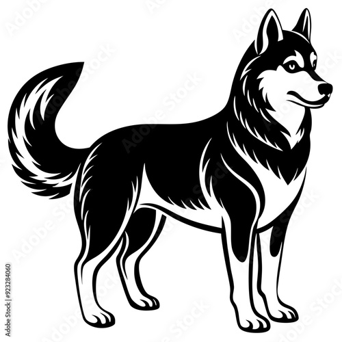 Wallpaper Mural black and white dog Torontodigital.ca