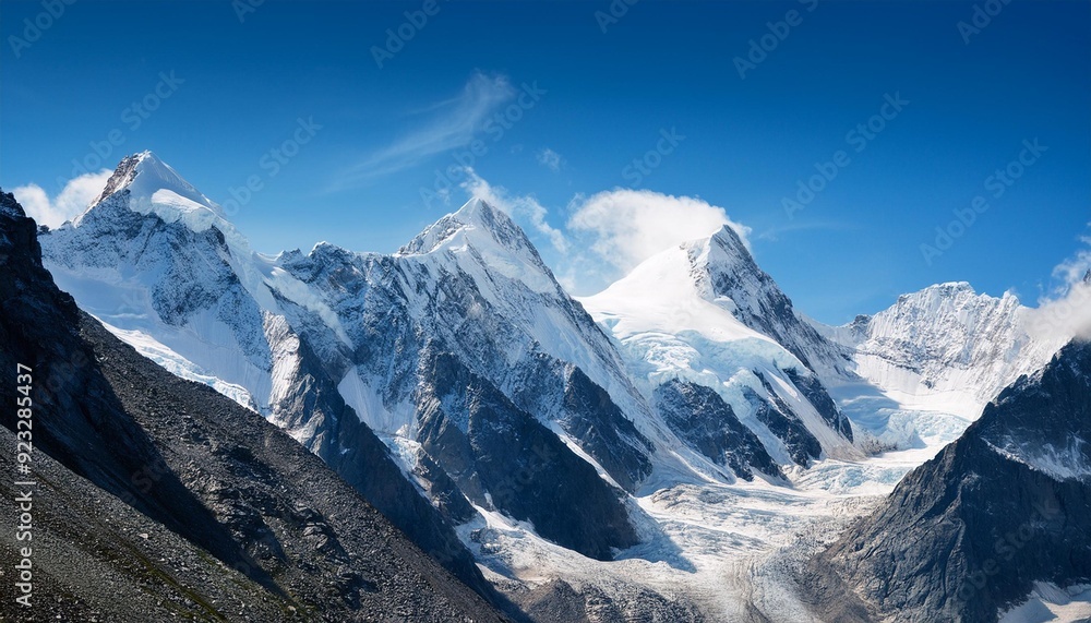 Obraz premium mountain range with ice, AI generated