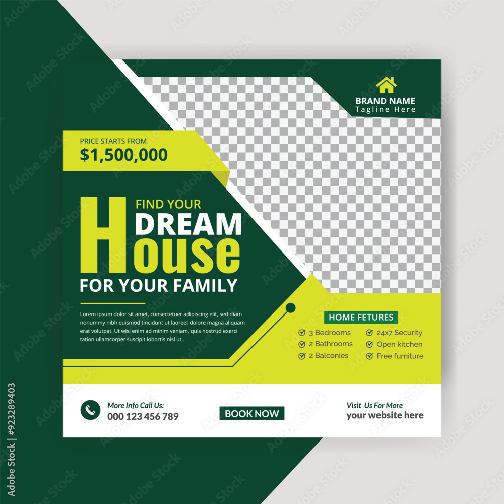 Real estate social media post or house property sale banner square story post marketing web banner template Real estate social media post or house property sale banner square story post marketing web banner template