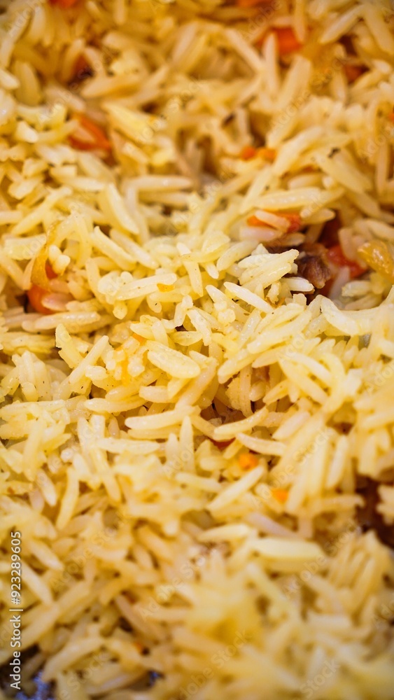 Close-Up of Cooked Rice With Carrots Close-Up of Cooked Rice With Carrots