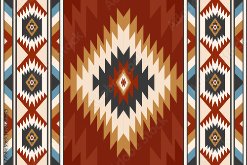 Geometric ethnic pattern, seamless pattern of the Navajo tribe. Native American. Seamless vector pattern, seamless Mexican rug, woven carpet. Folk embroidery, Bohemian, Aztec style.	