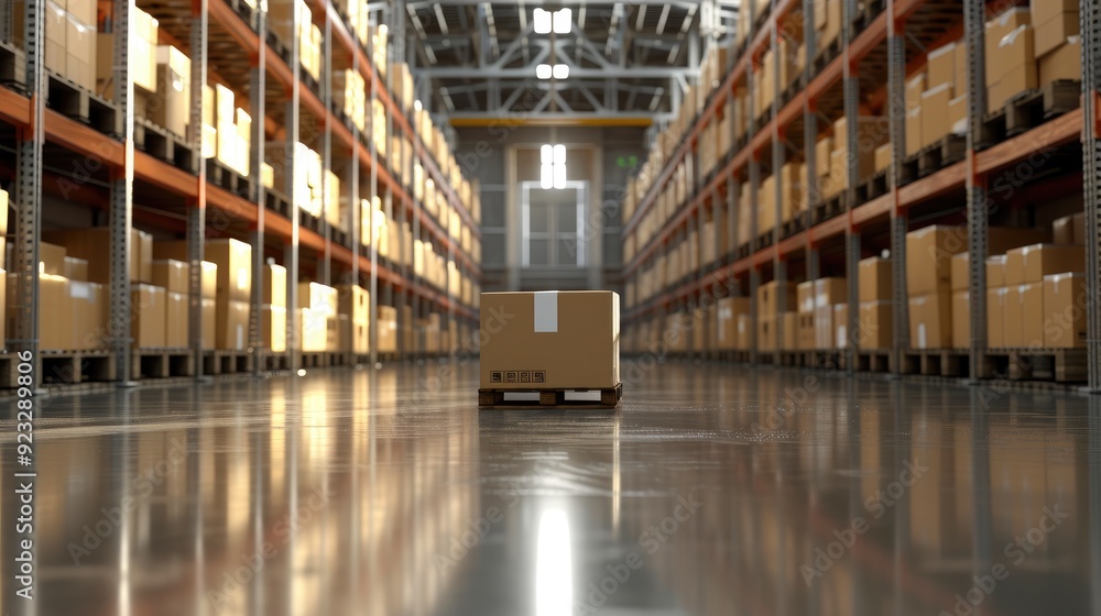 Humanoid Robot Scanning Inventory in Busy Warehouse Humanoid Robot Scanning Inventory in Busy Warehouse