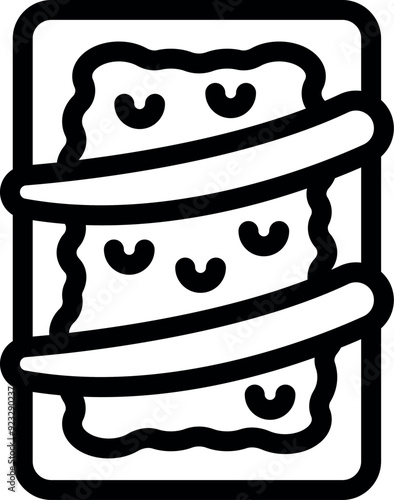 Simple line vector icon representing a delicious chocolate cake, ideal for food blogs and menus