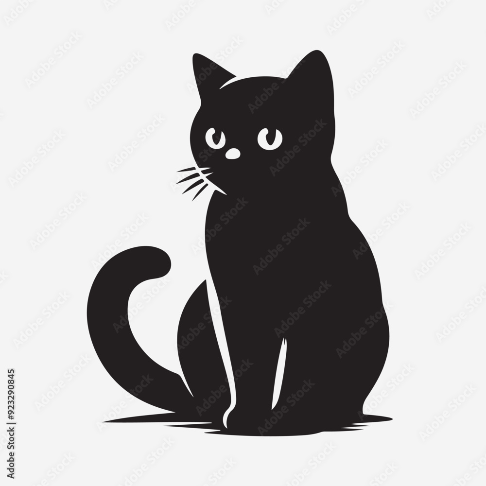 Minimalist portrayal of feline grace, featuring a sleek black cat in profile, its enigmatic gaze captivating the viewer. Minimalist portrayal of feline grace, featuring a sleek black cat in profile, its enigmatic gaze captivating the viewer.