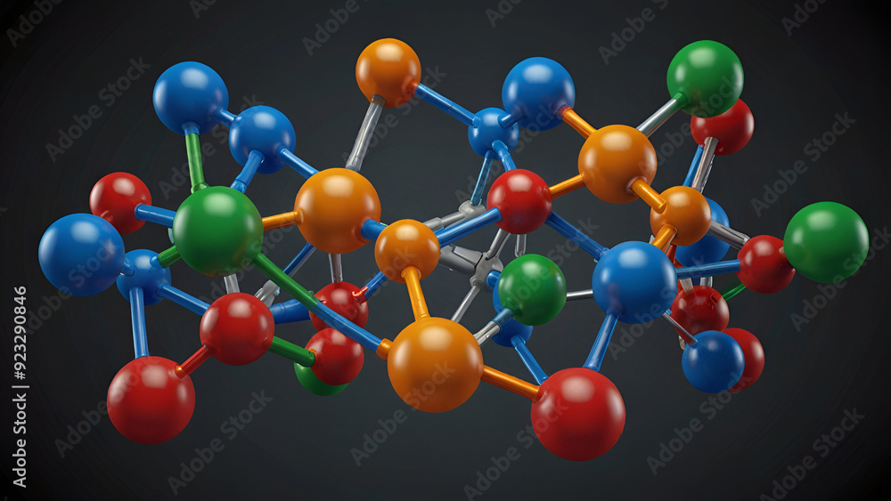 Obraz premium 3d render of molecule