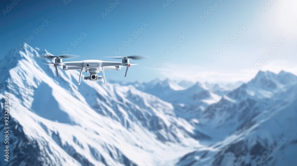 Snow-Covered Mountain Range Captured from Drone Snow-Covered Mountain Range Captured from Drone