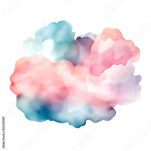 Ethereal Watercolor Cloud with Soft Hues and Smooth Gradients