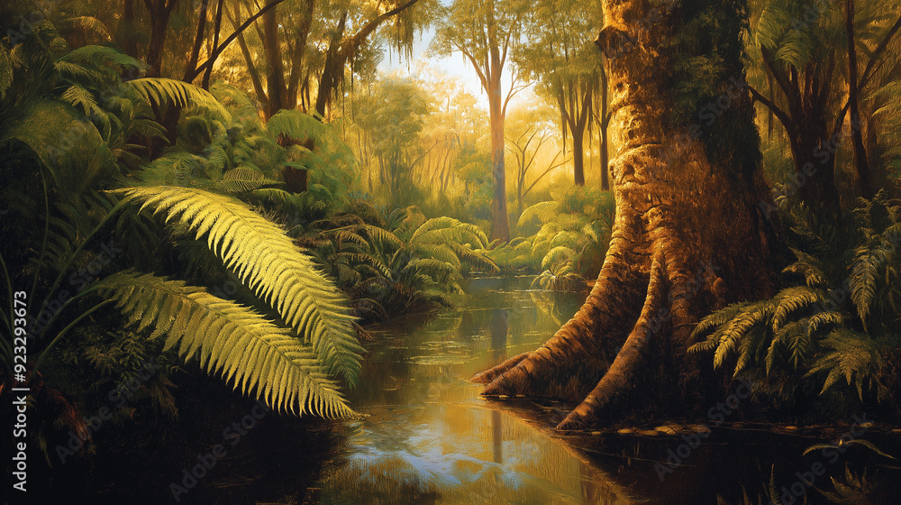 Naklejka premium tropical coral reef with palm trees