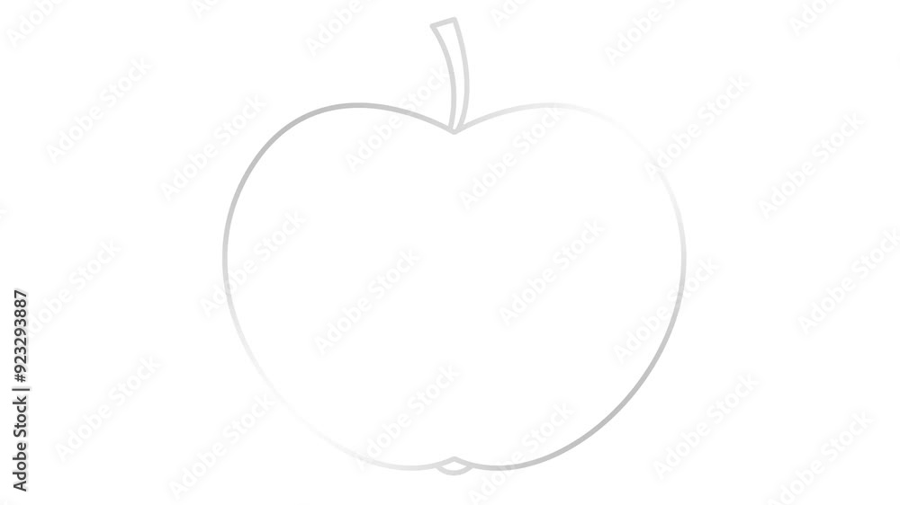 Animated silver linear apple is drawn. Line symbol of fruit. Concept of organic food, diet, health, nutrition, harvest. Looped video. Vector illustration isolated on white background. Animated silver linear apple is drawn. Line symbol of fruit. Concept of organic food, diet, health, nutrition, harvest. Looped video. Vector illustration isolated on white background.