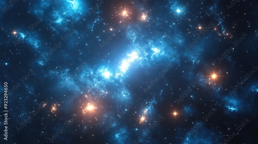 Obraz premium Starry Sky with Bright Shooting Stars