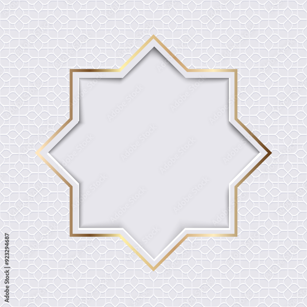 Ramadan paper Islamic star ,white geometric ornament in arabic style Ramadan paper Islamic star ,white geometric ornament in arabic style
