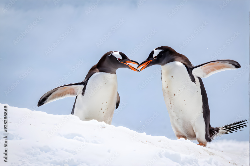 Obraz premium mating season for these Gentoo penguins on Booth Island, Antarctica
