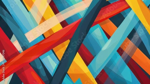 Wallpaper Mural Bright colors intertwine in an abstract pattern, creating a lively and energetic composition Torontodigital.ca