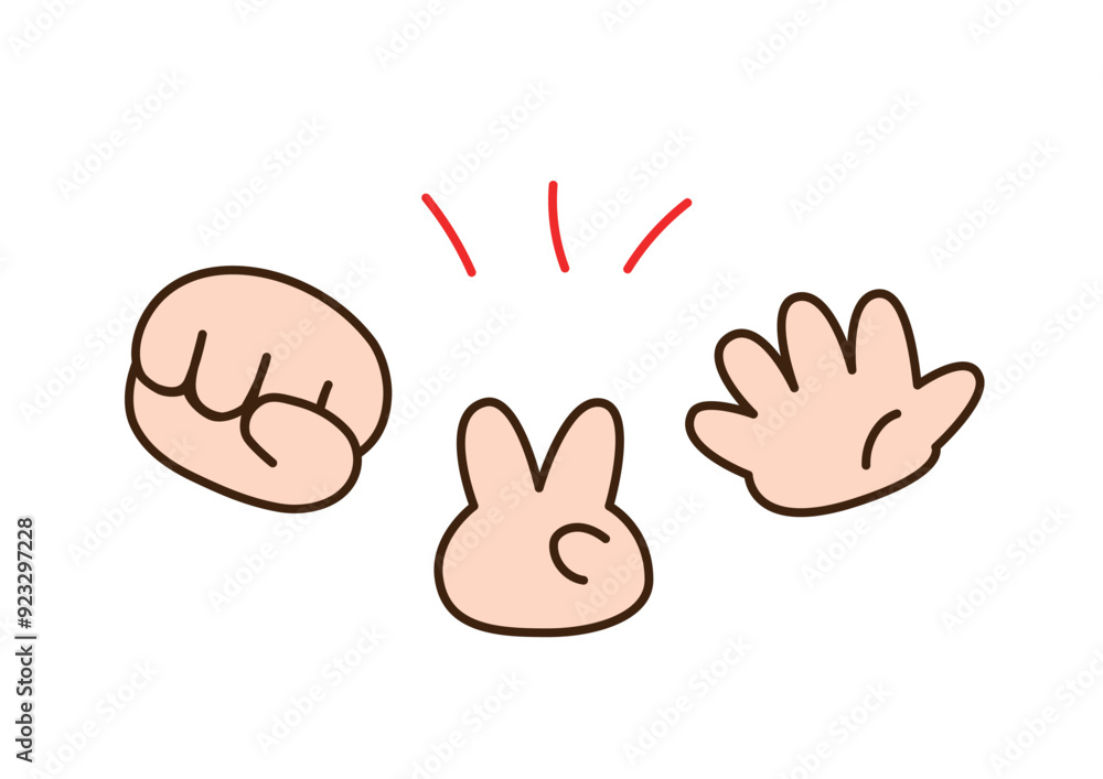 Obraz premium じゃんけんのアイコンセット