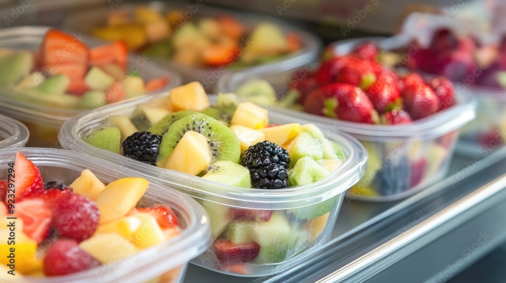 Assorted Prepackaged Fruit Salads Ready for Purchase Assorted Prepackaged Fruit Salads Ready for Purchase