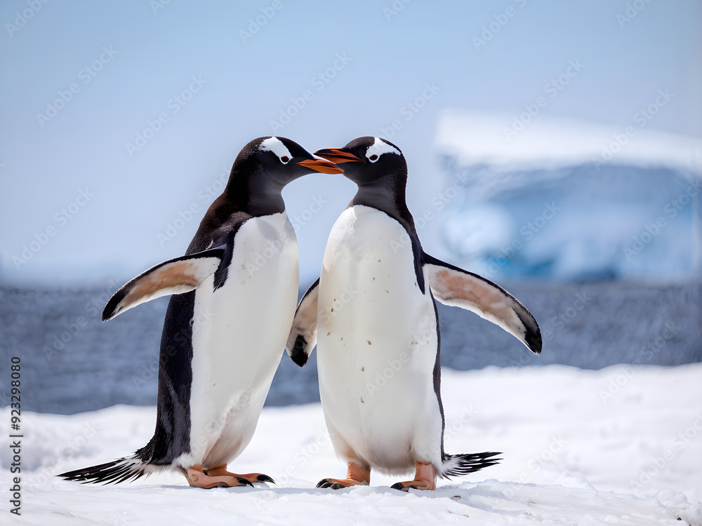 Obraz premium mating season for these Gentoo penguins on Booth Island, Antarctica