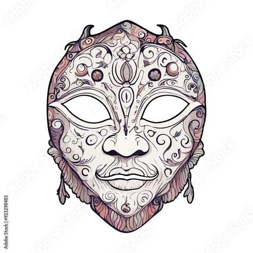 cute beautiful strange charming and whimsical mask fulcolor ai generated