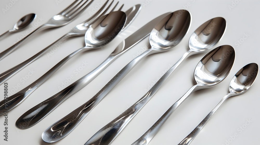 Silverware on White Background. Silverware on White Background.