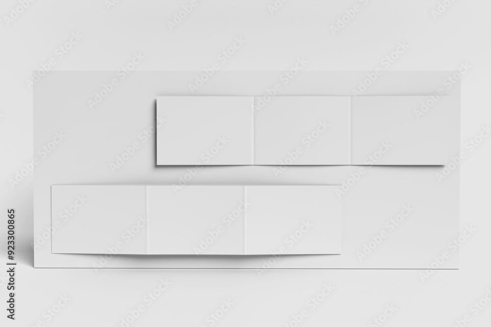 A4 Trifold Landscape Blank Mockup A4 Trifold Landscape Blank Mockup