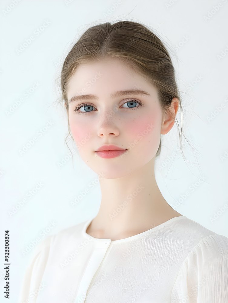 Beautiful Young Woman with Soft Makeup and Clear Complexion Beautiful Young Woman with Soft Makeup and Clear Complexion