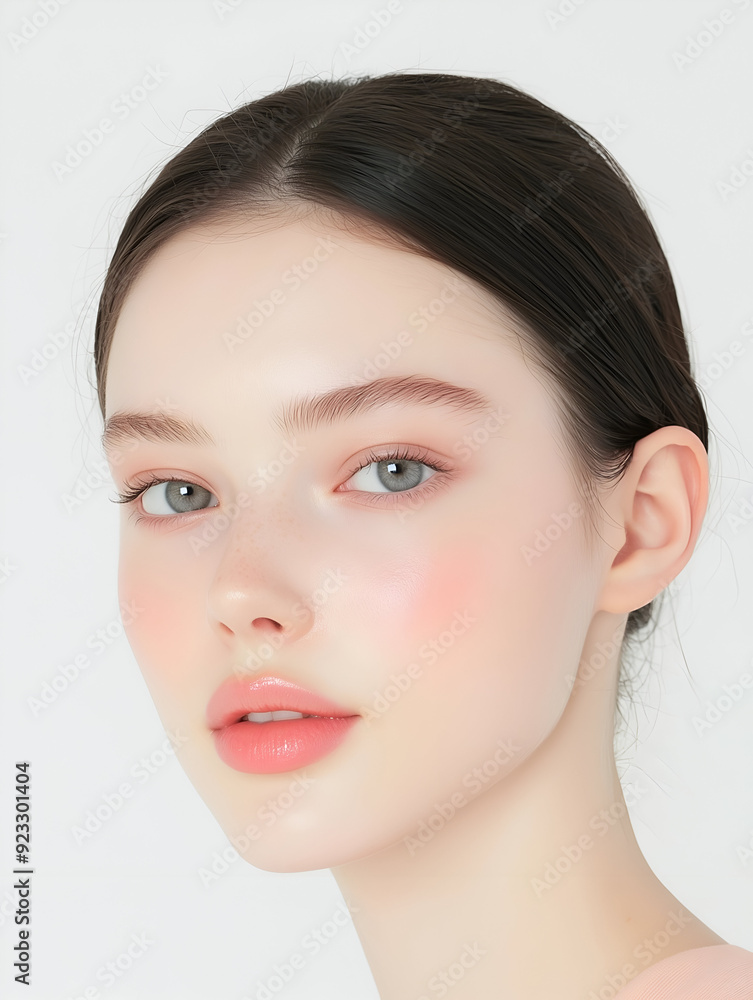 Beautiful Young Woman with Soft Makeup and Clear Complexion Beautiful Young Woman with Soft Makeup and Clear Complexion