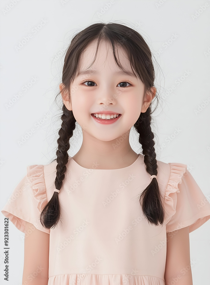 Cute Young Girl with Long Brown Hair and Innocent Expression Cute Young Girl with Long Brown Hair and Innocent Expression