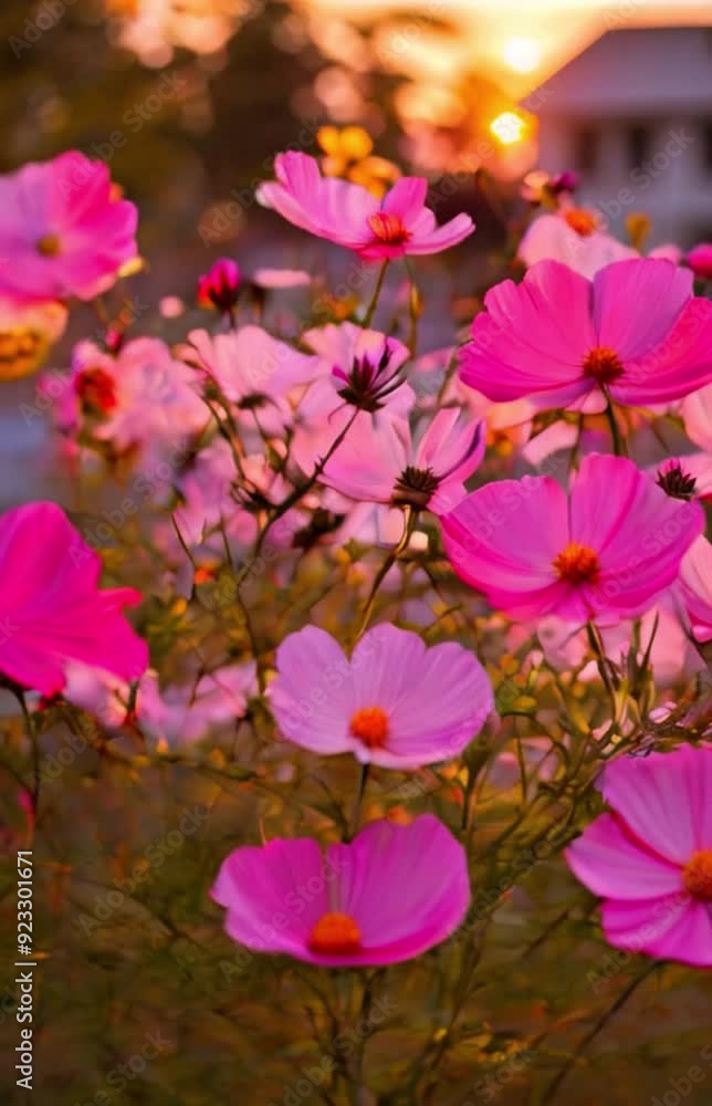 Pink flowers in the garden, pink purple jinia flower in the house garden Generative AI Pink flowers in the garden, pink purple jinia flower in the house garden Generative AI