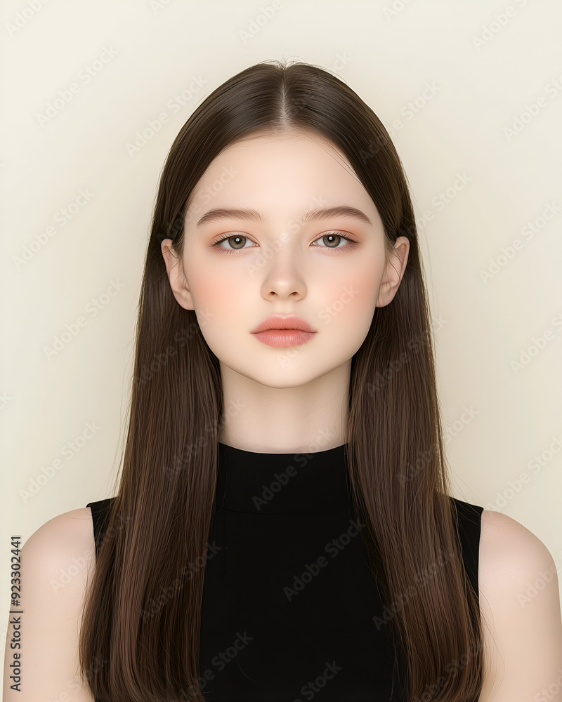 Elegant Young Woman with a Natural Expression Elegant Young Woman with a Natural Expression