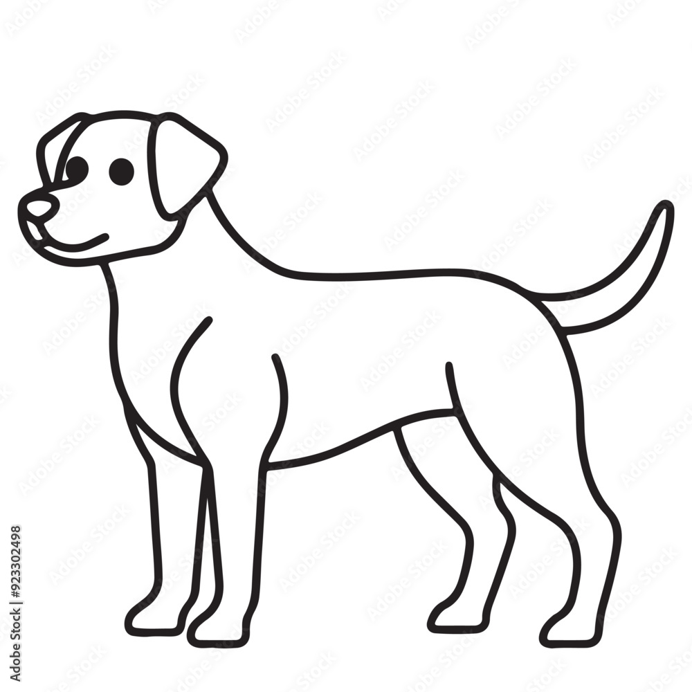 Black outline illustration of a dog's profile facing left on a white background. Black outline illustration of a dog's profile facing left on a white background.