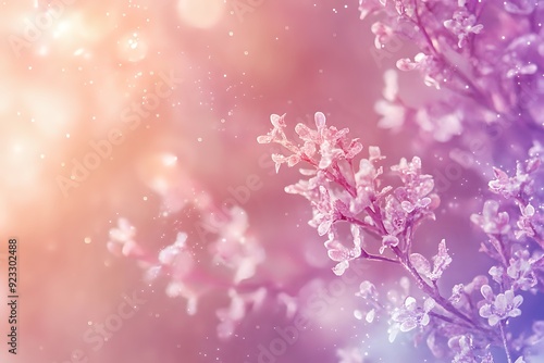 Delicate Pink Flowers Blooming in a Soft, Dreamy Light with a Gentle Breeze