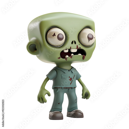 Halloween 3D Cartoon Zombie Character for Spooky Designs