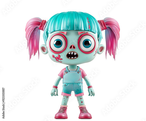 Halloween 3D Cartoon Zombie Character for Spooky Designs