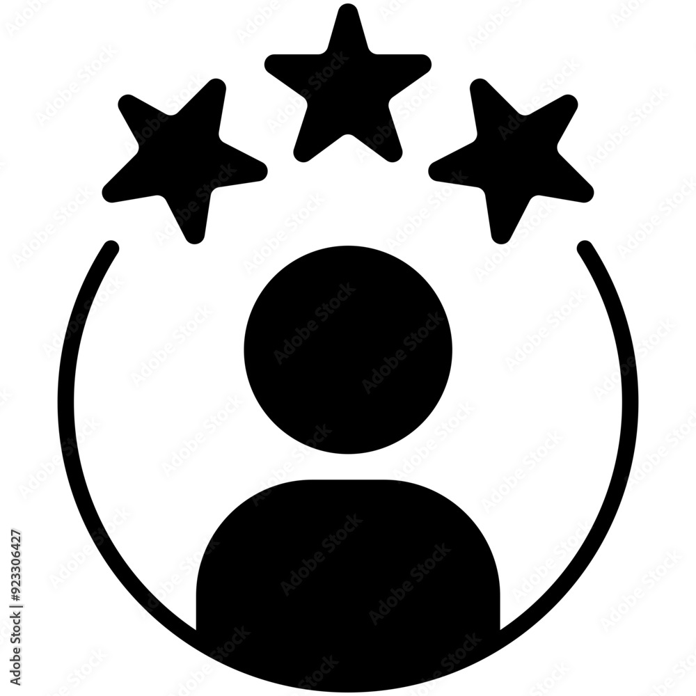 Customer experience three star satisfaction rating. Simple flat vector icon for apps and websites Customer experience three star satisfaction rating. Simple flat vector icon for apps and websites
