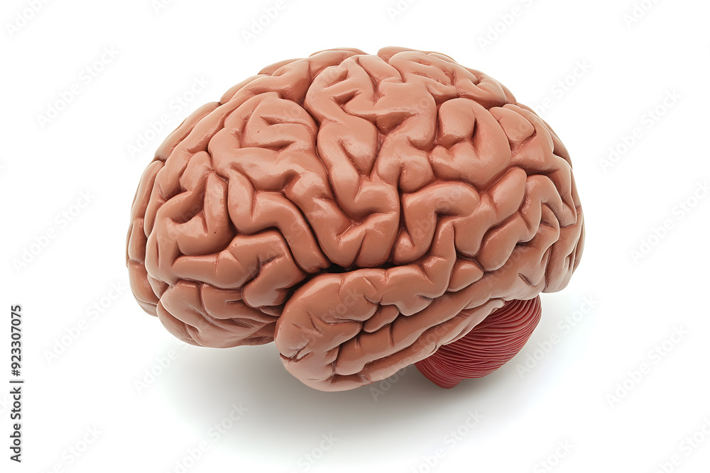 Human brain isolated on white background