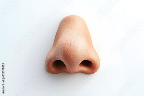Realistic Human nose 3D  illustration isolated on white