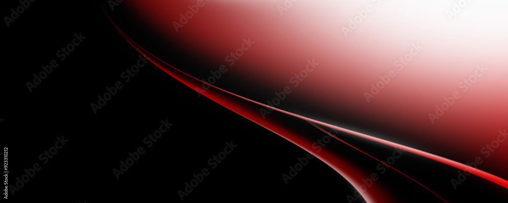 Fototapeta premium Graphic illustrations red curvy lines with copy space. Geometric wallpaper, gradient and glowing light black background. Technology style