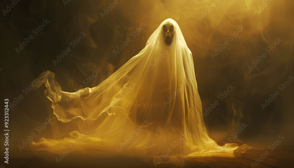 Ghost in a sheet floating in the air Ghost in a sheet floating in the air