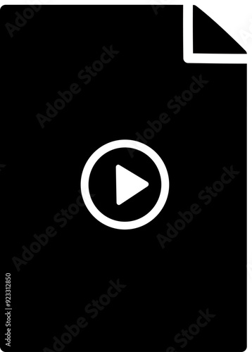 Play file icon. Paper document with play vector icon. Replaceable vector design. 