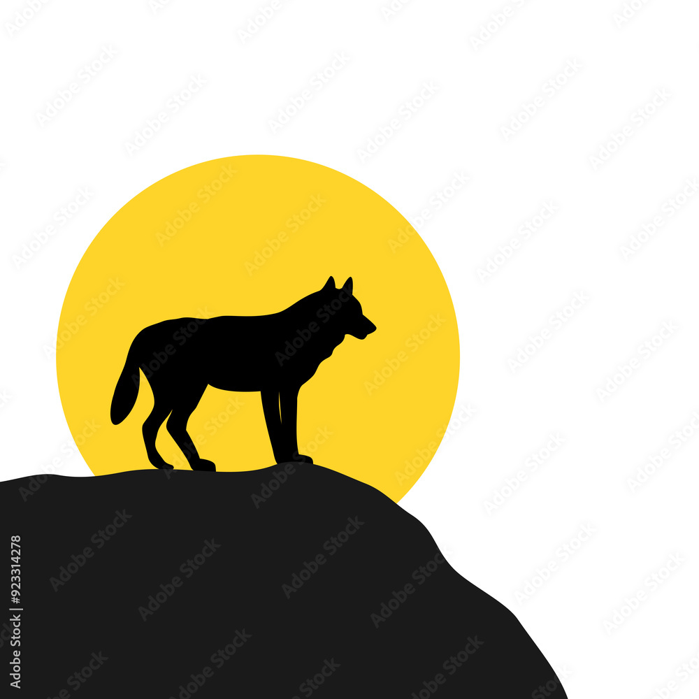 Silhouette of the wolf icon isolated on transparent background Silhouette of the wolf icon isolated on transparent background