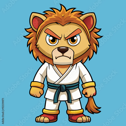 lion karate kimono judo taekwondo vector sport mascot