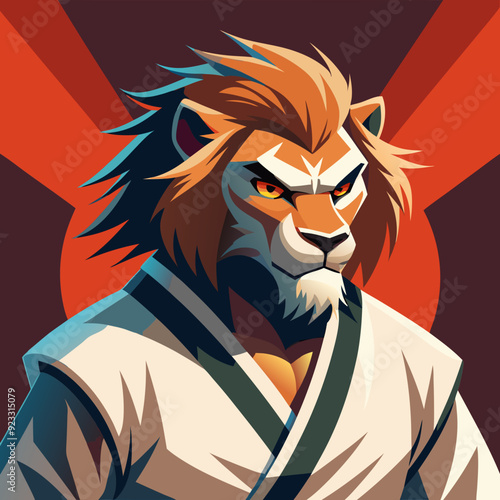 lion karate kimono judo taekwondo vector sport mascot