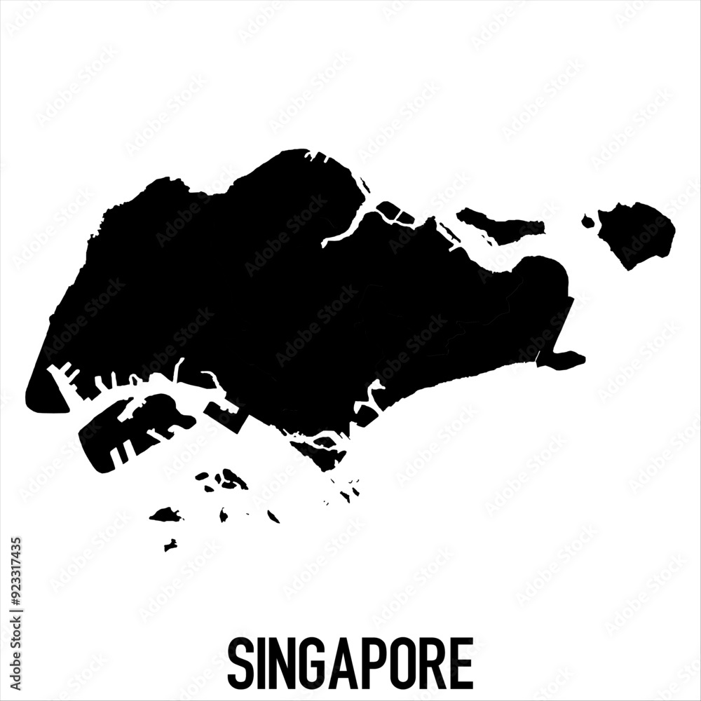 Singapore Map - black World Map International vector template with High detailed isolated on white background - Vector Singapore Map - black World Map International vector template with High detailed isolated on white background - Vector