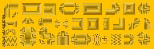 Abstract geometric brutal shapes and icons. Memphis design, brutalism, retro elements, vintage, star and flower shape, basic form, trendy. Collection trendy halftone vector geometric shapes.