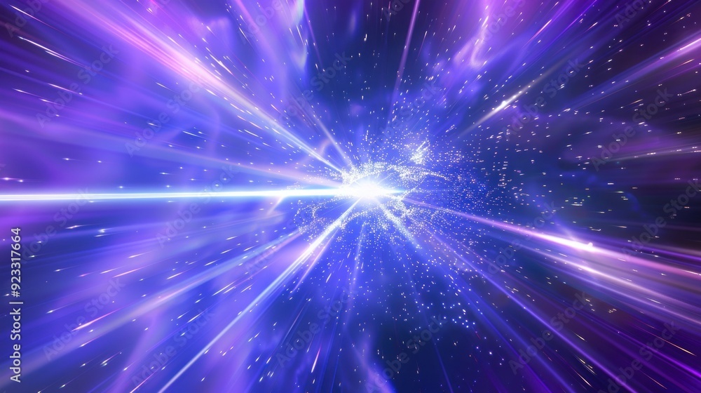 Naklejka premium Abstract Space Background with Glowing Lights