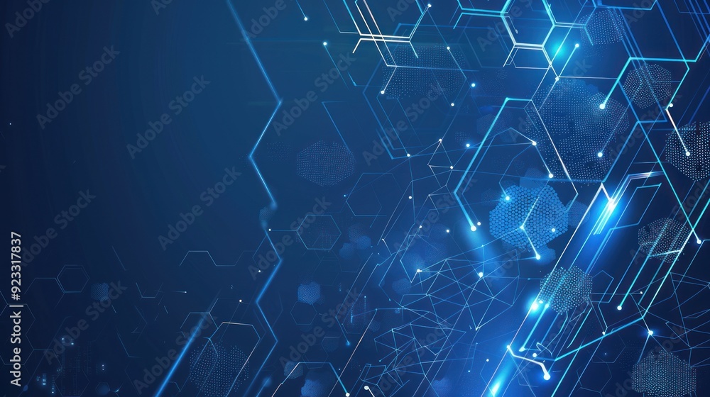 Abstract Digital Network with Hexagon Shapes Abstract Digital Network with Hexagon Shapes