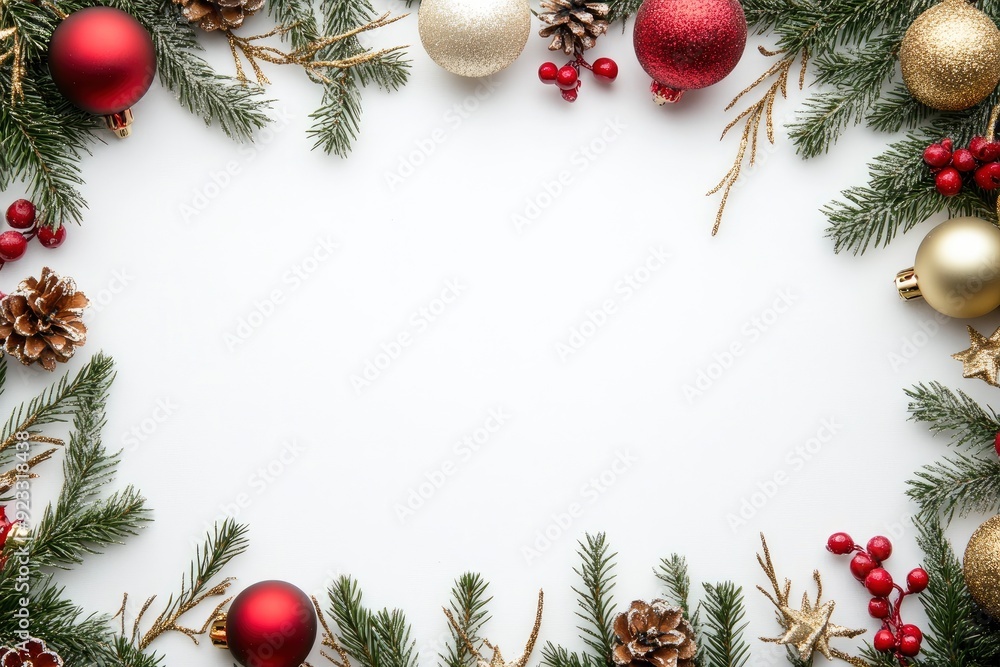 merry christmas decoration on white background , ai merry christmas decoration on white background , ai